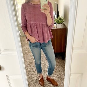 Arizona 3/4 Peplum Babydoll Top